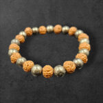 Pyrite and 7 Mukhi Rudraksh Bracelet