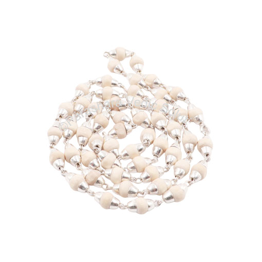 Rama Tulsi Mala with Silver Capping (54 +1 Beads)